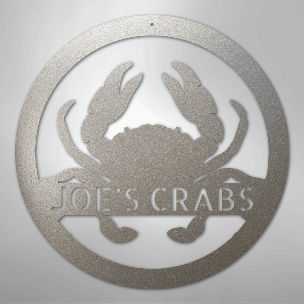 Crab Monogram - Steel Sign