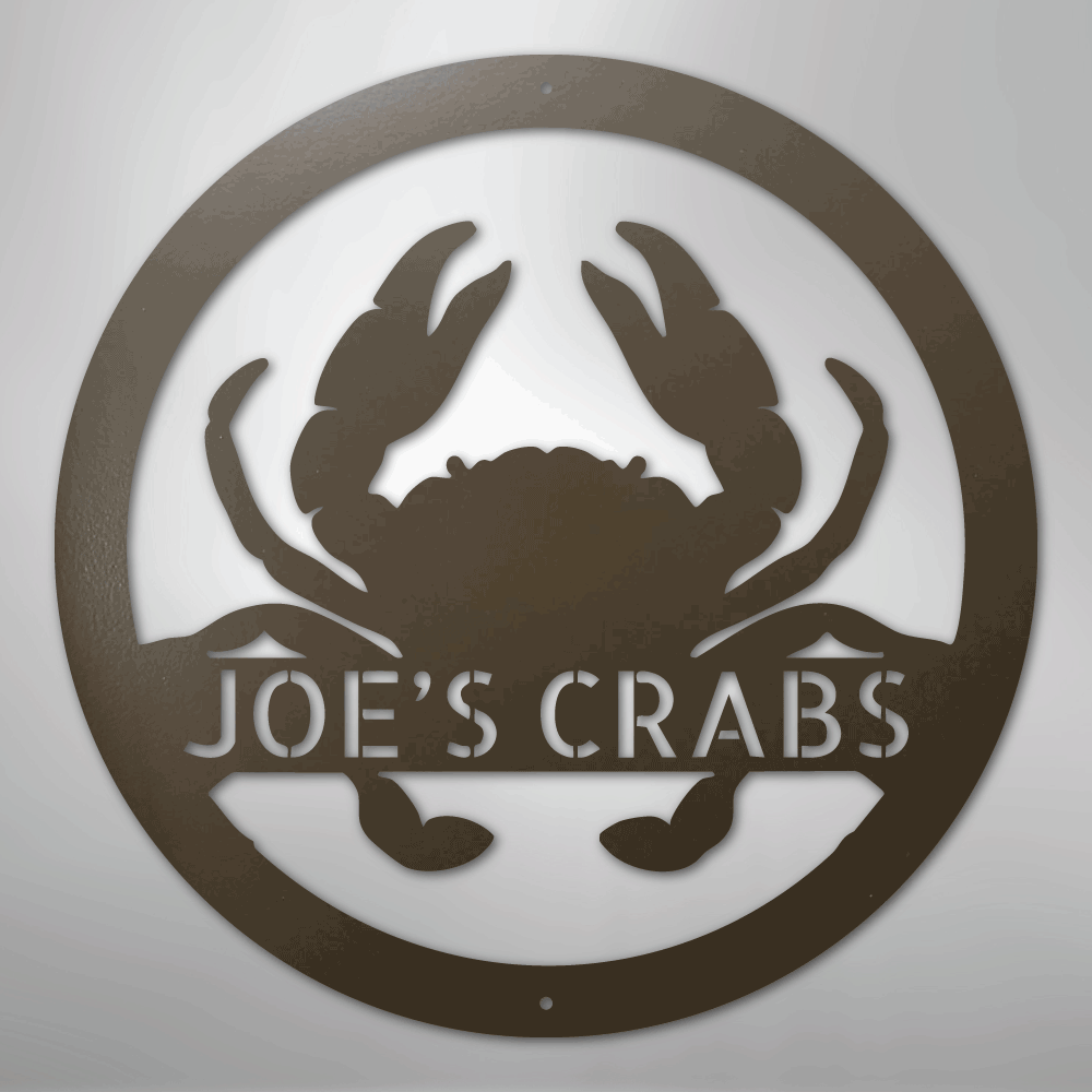 Crab Monogram - Steel Sign