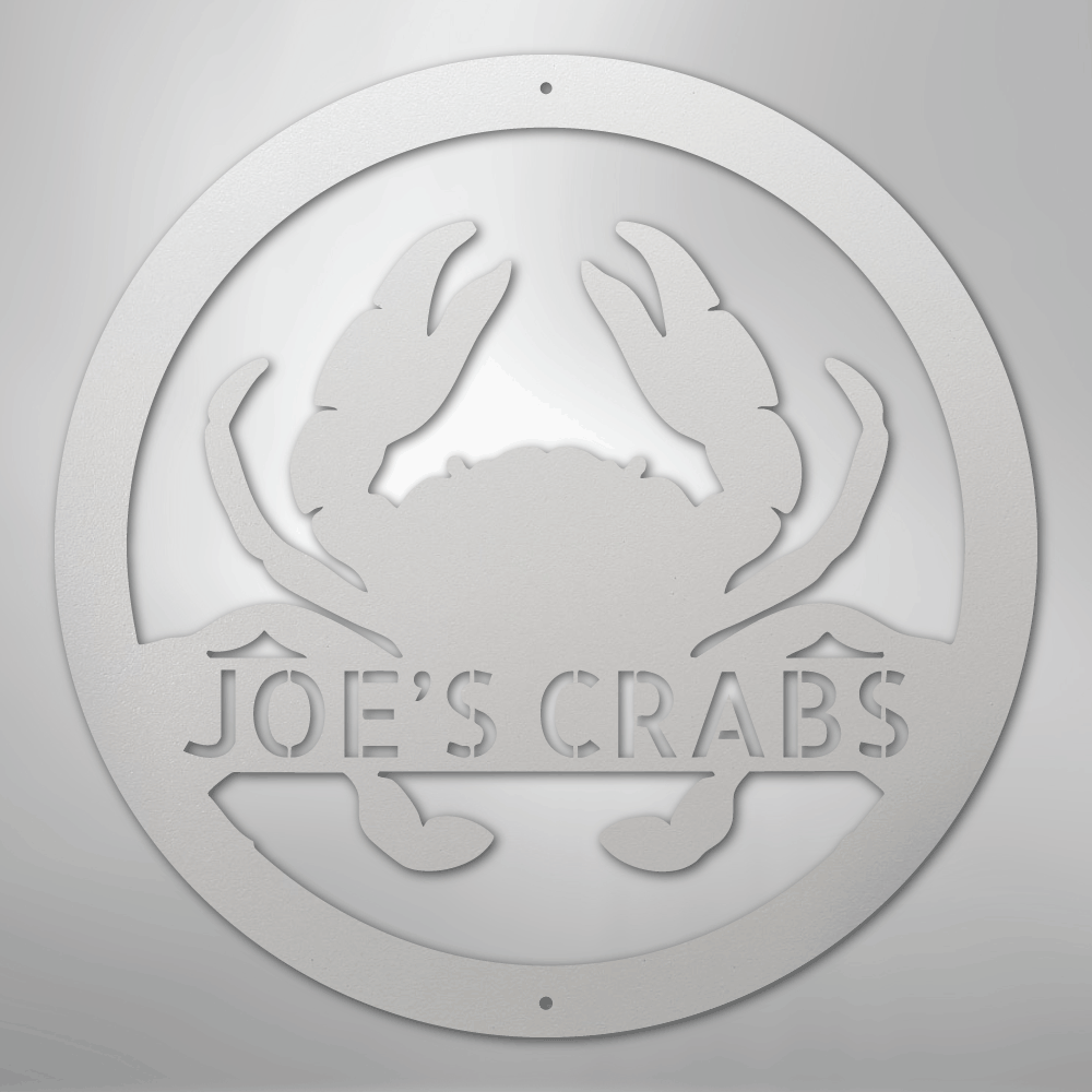 Crab Monogram - Steel Sign