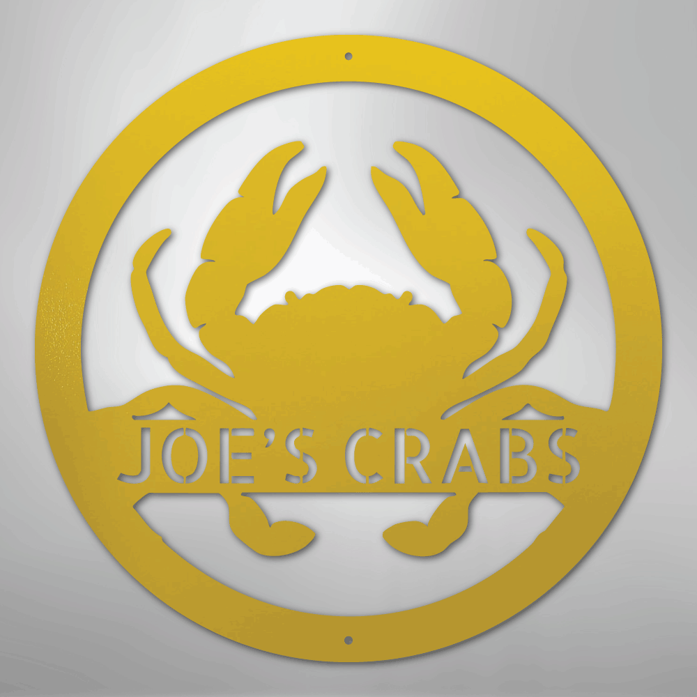 Crab Monogram - Steel Sign