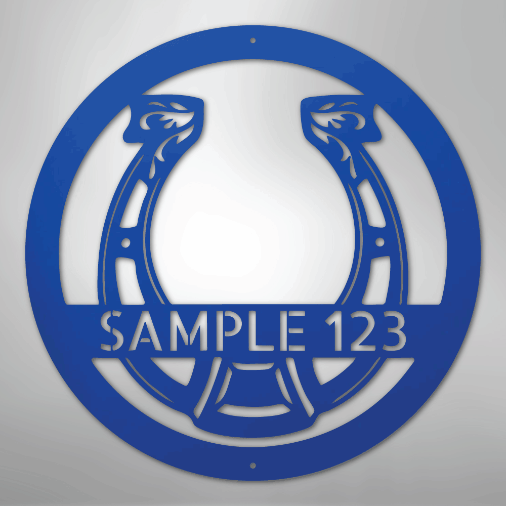 Horseshoe Monogram - Steel Sign