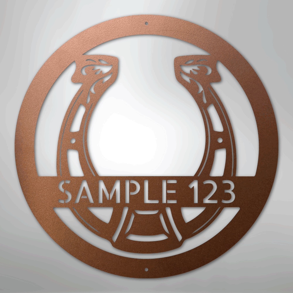 Horseshoe Monogram - Steel Sign