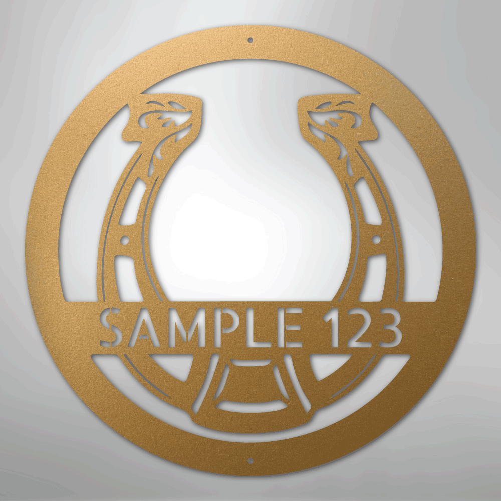Horseshoe Monogram - Steel Sign