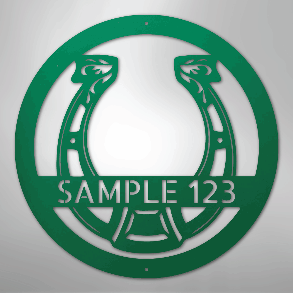 Horseshoe Monogram - Steel Sign