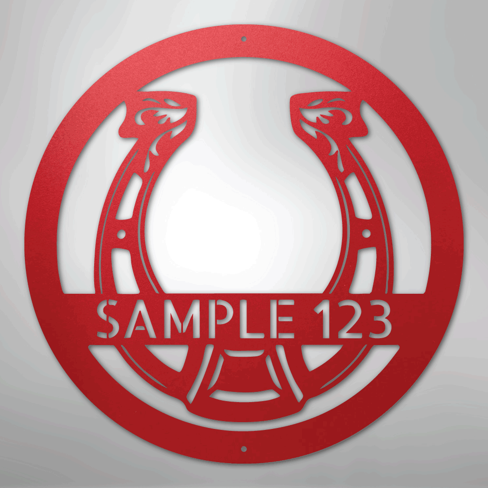 Horseshoe Monogram - Steel Sign