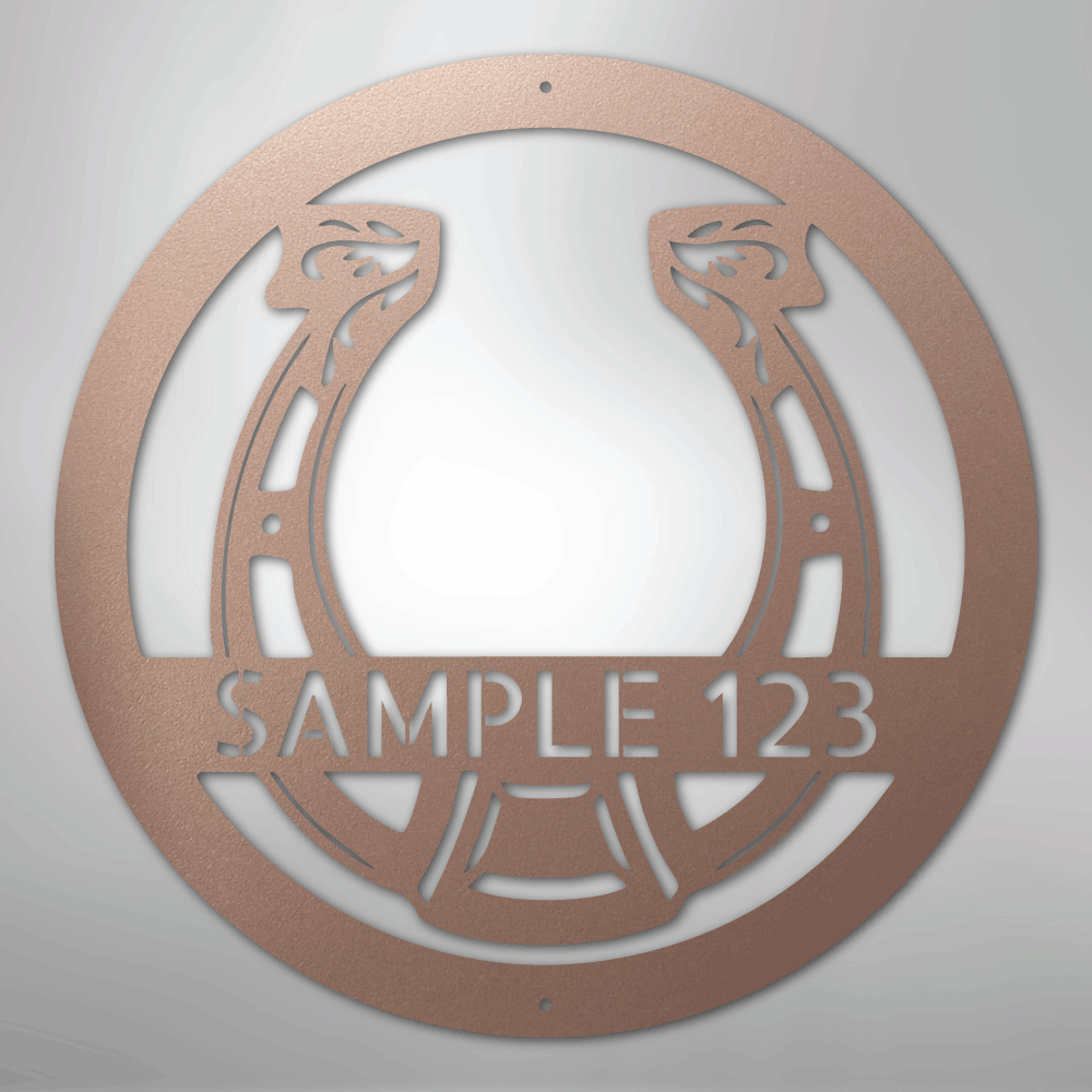 Horseshoe Monogram - Steel Sign