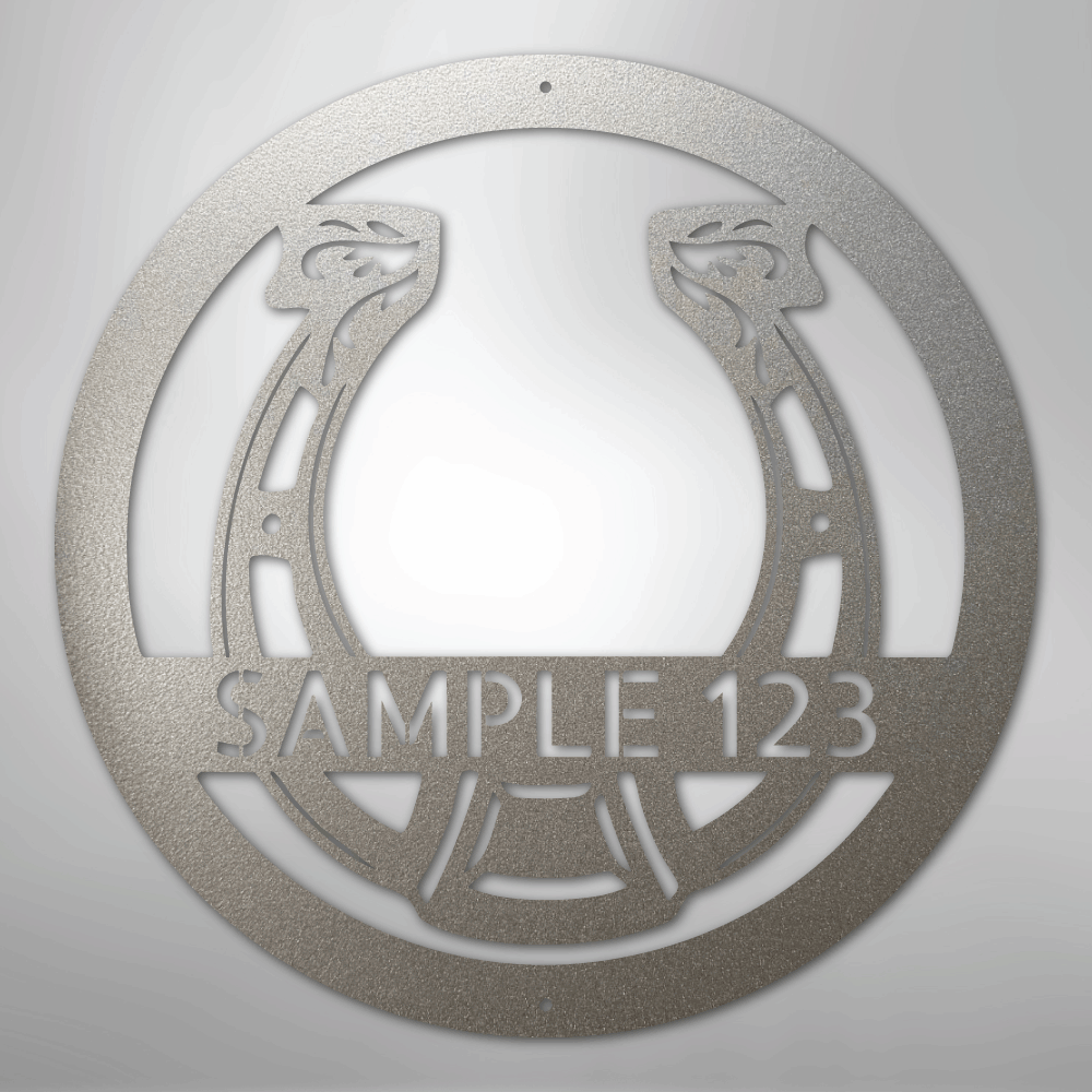 Horseshoe Monogram - Steel Sign