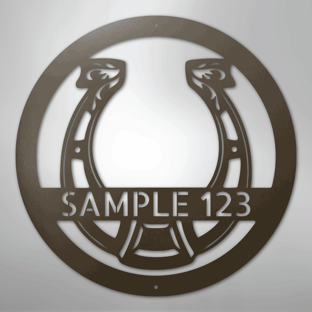 Horseshoe Monogram - Steel Sign