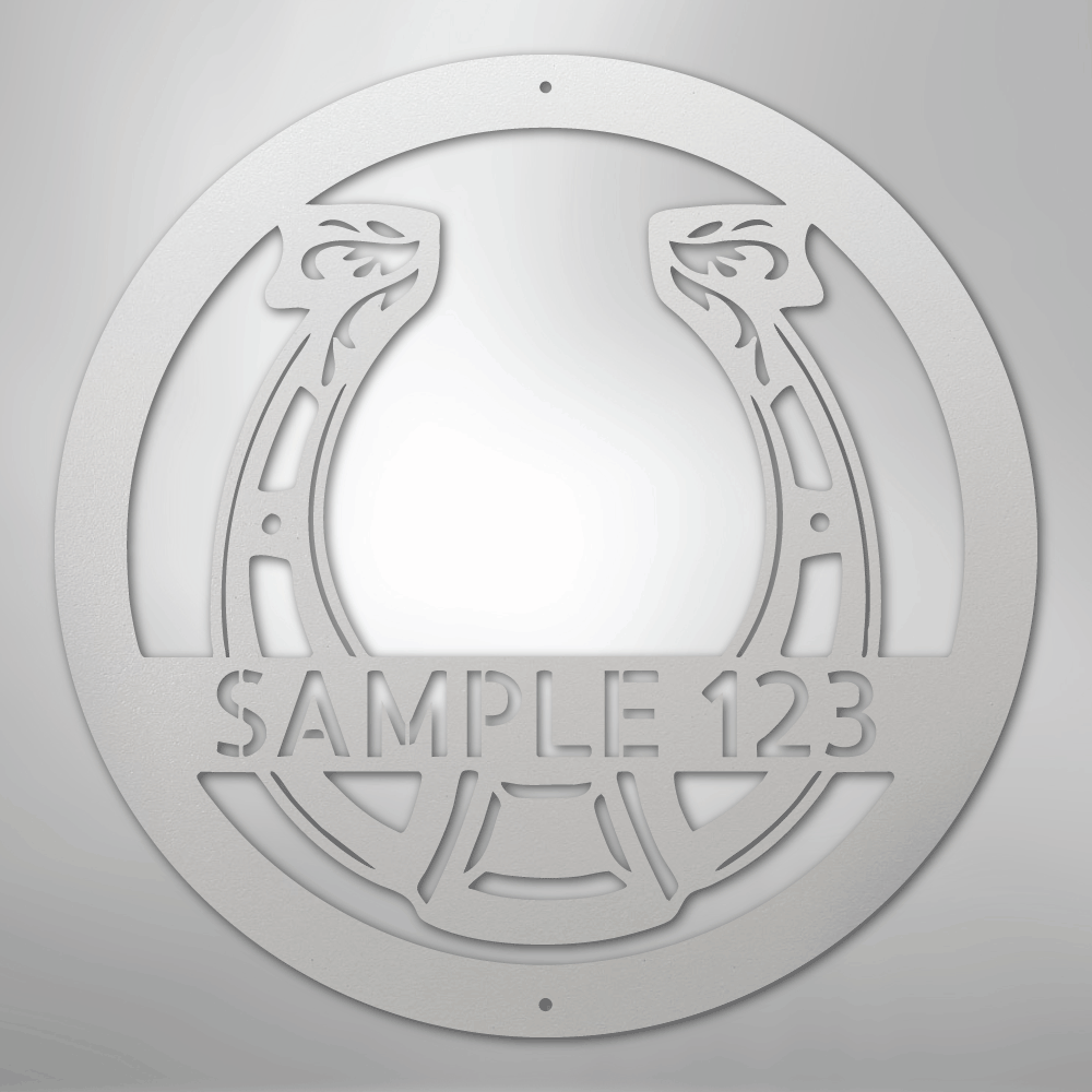 Horseshoe Monogram - Steel Sign