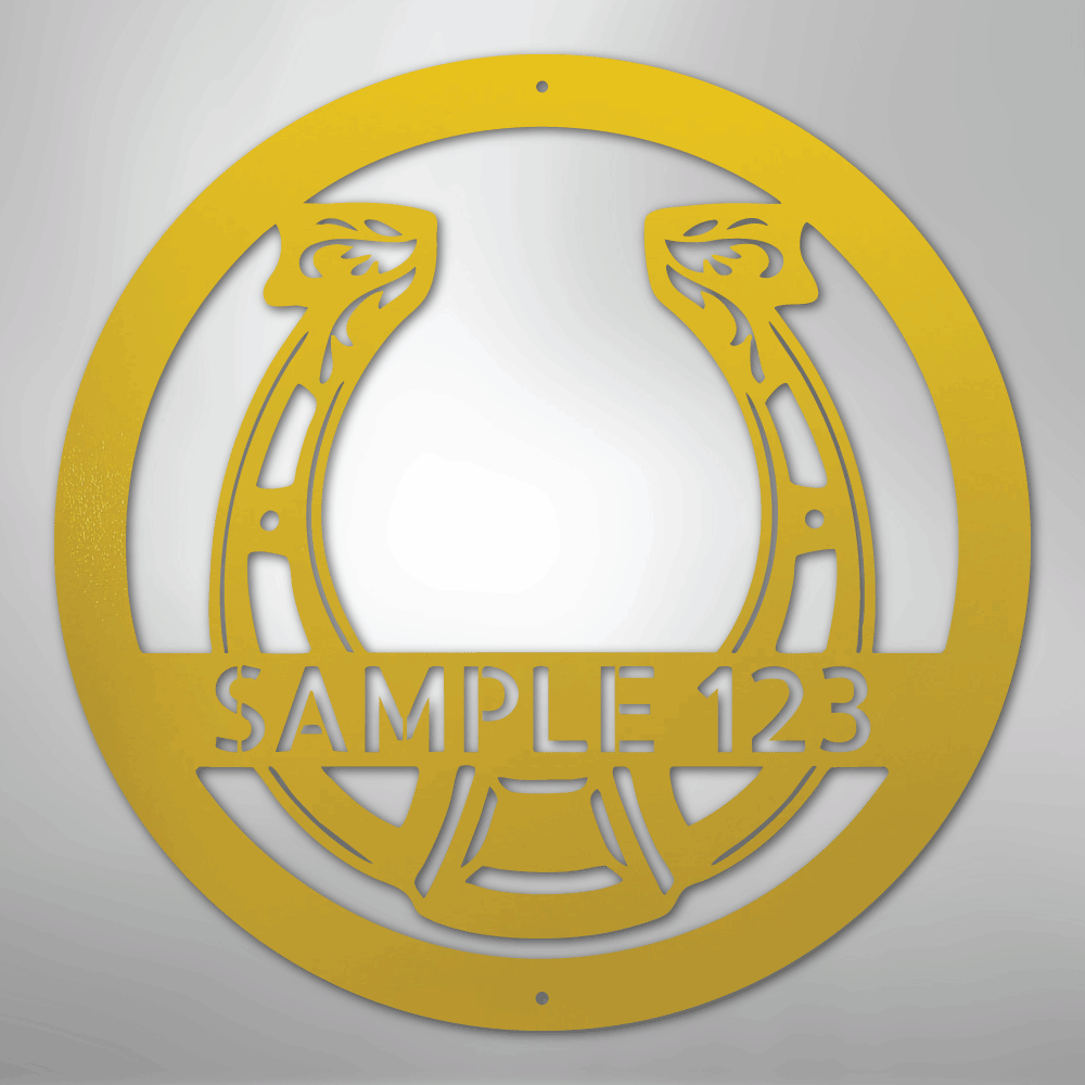 Horseshoe Monogram - Steel Sign