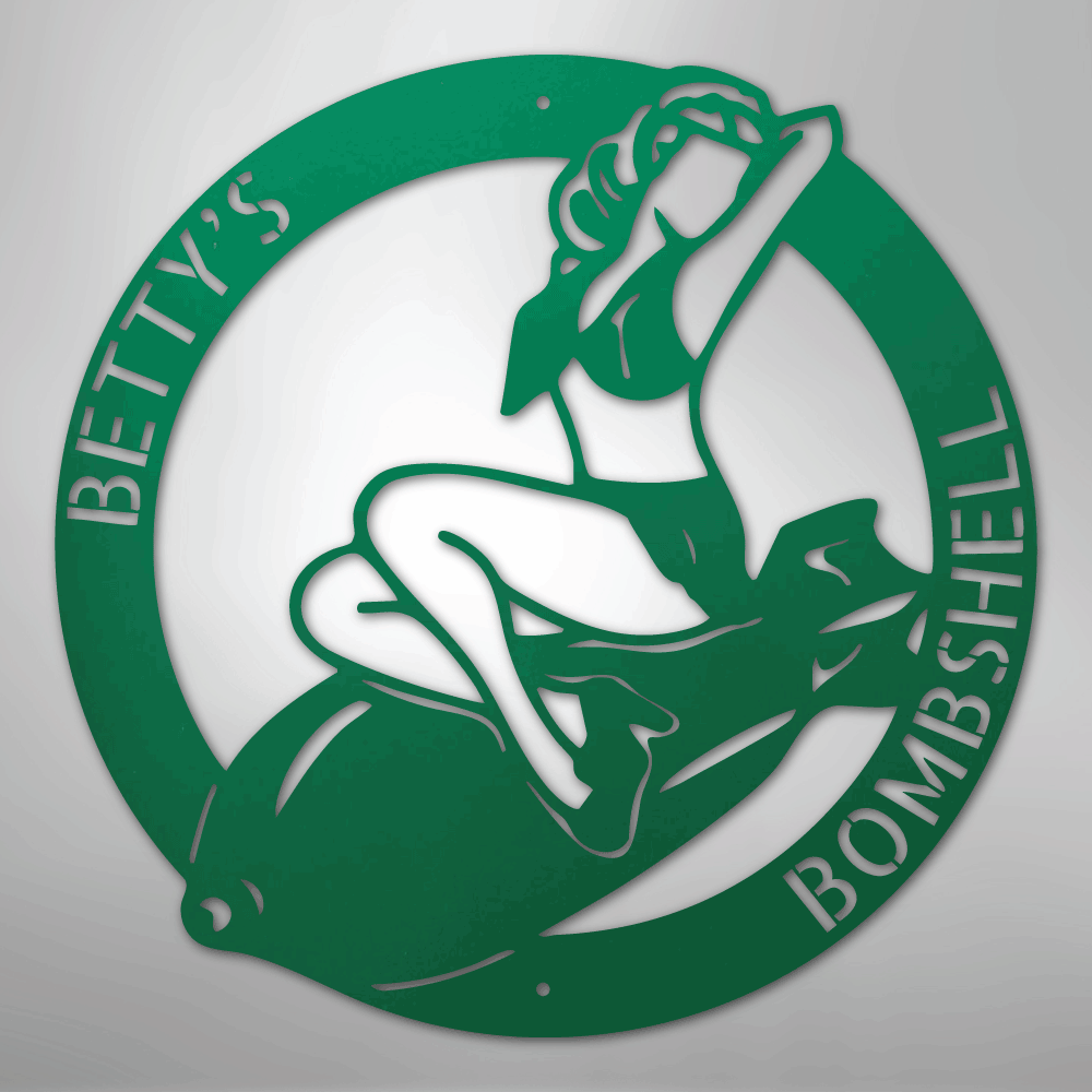 Bomber Lady - Steel Sign