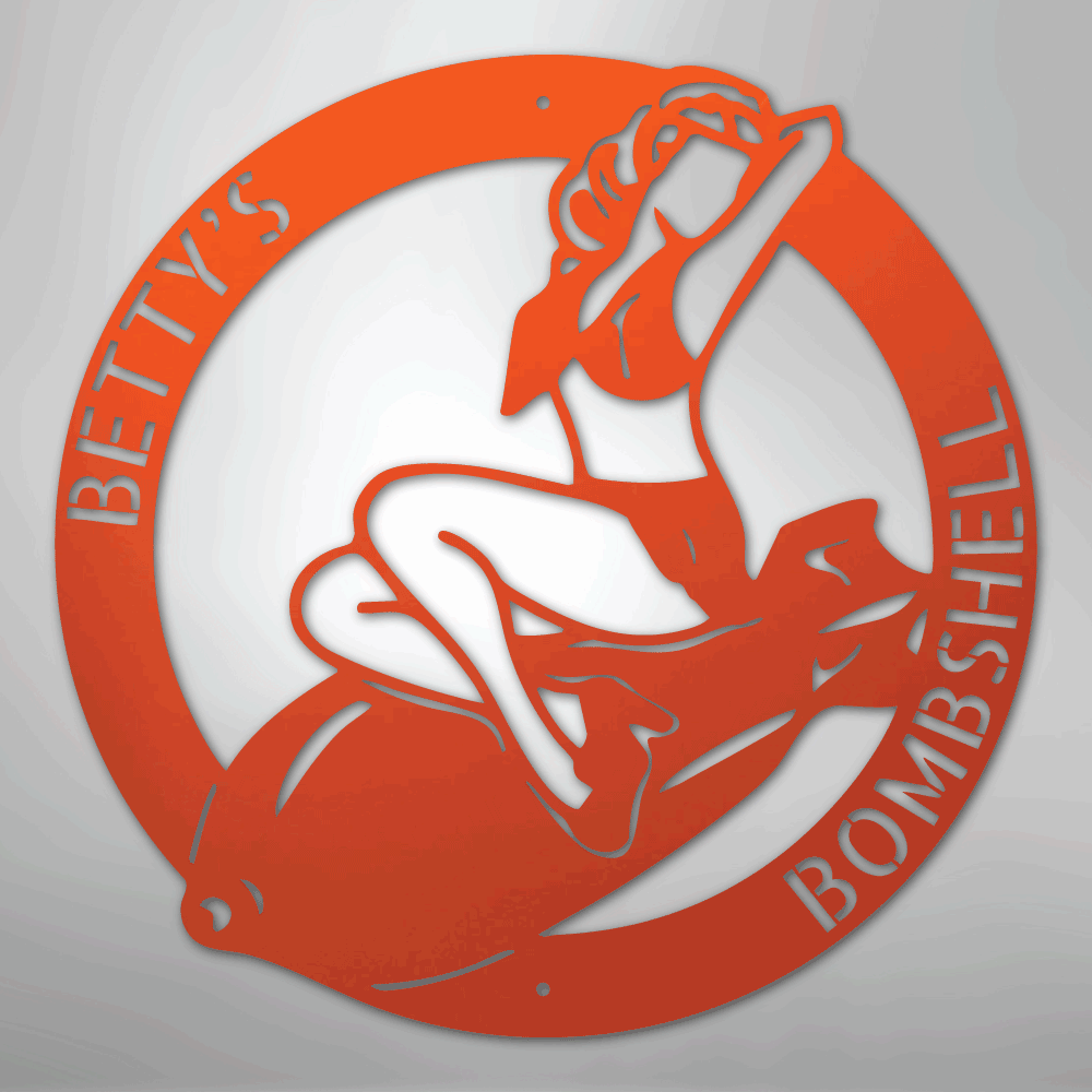 Bomber Lady - Steel Sign