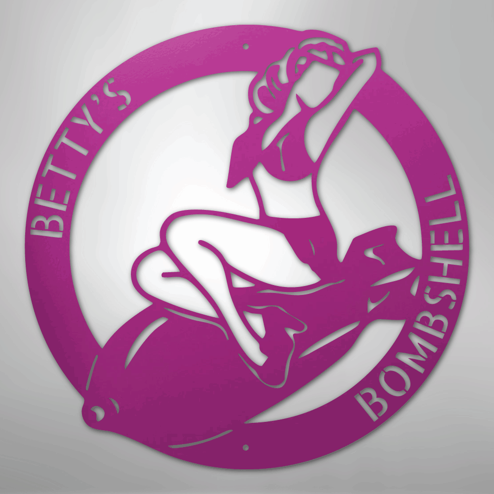 Bomber Lady - Steel Sign