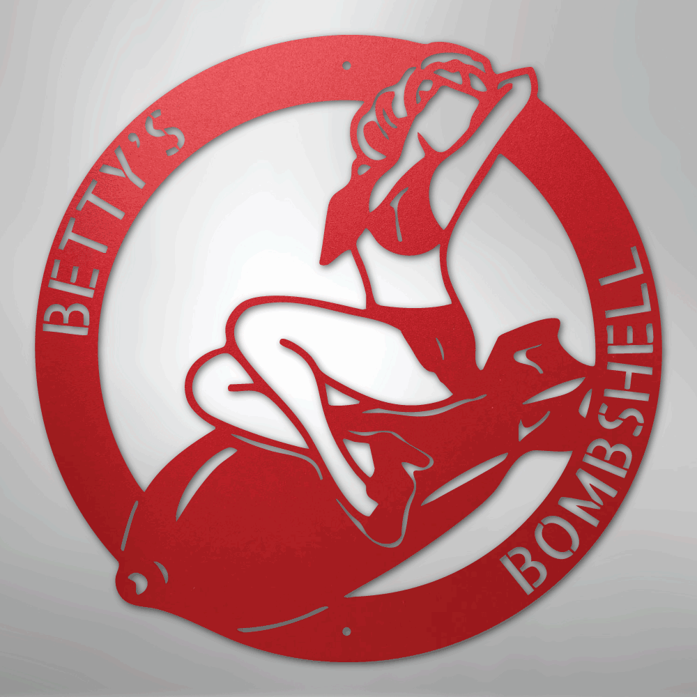 Bomber Lady - Steel Sign