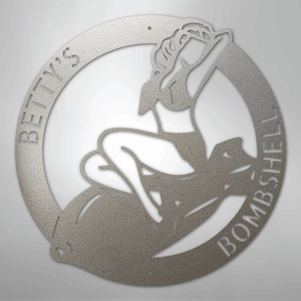 Bomber Lady - Steel Sign