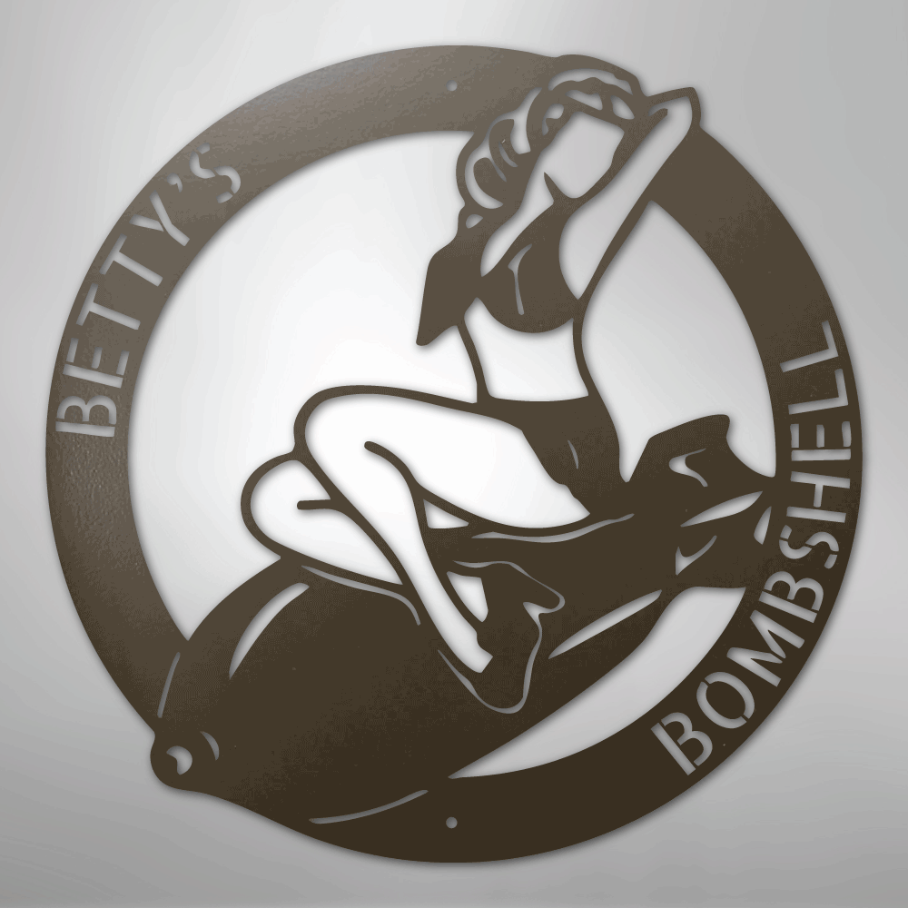 Bomber Lady - Steel Sign
