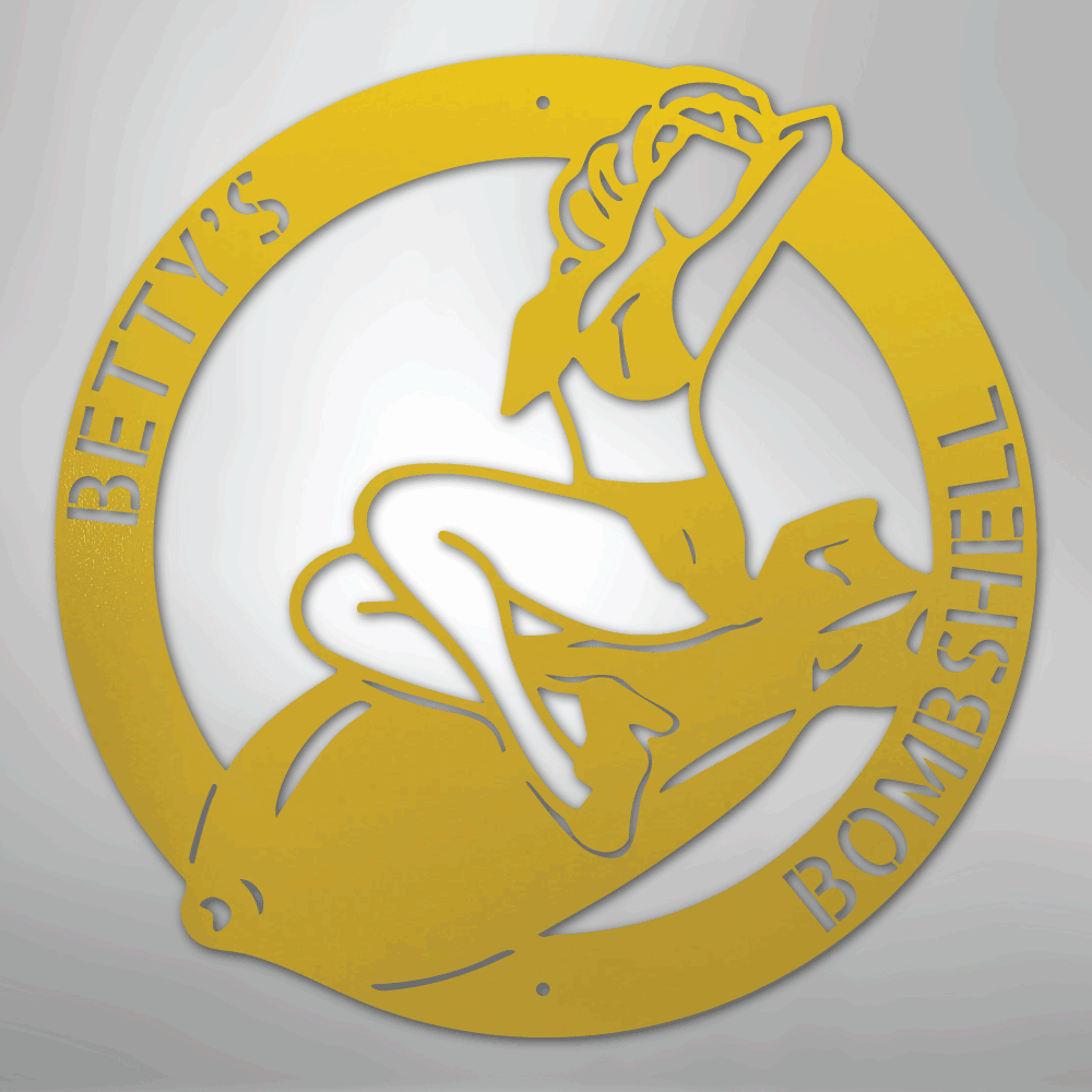 Bomber Lady - Steel Sign