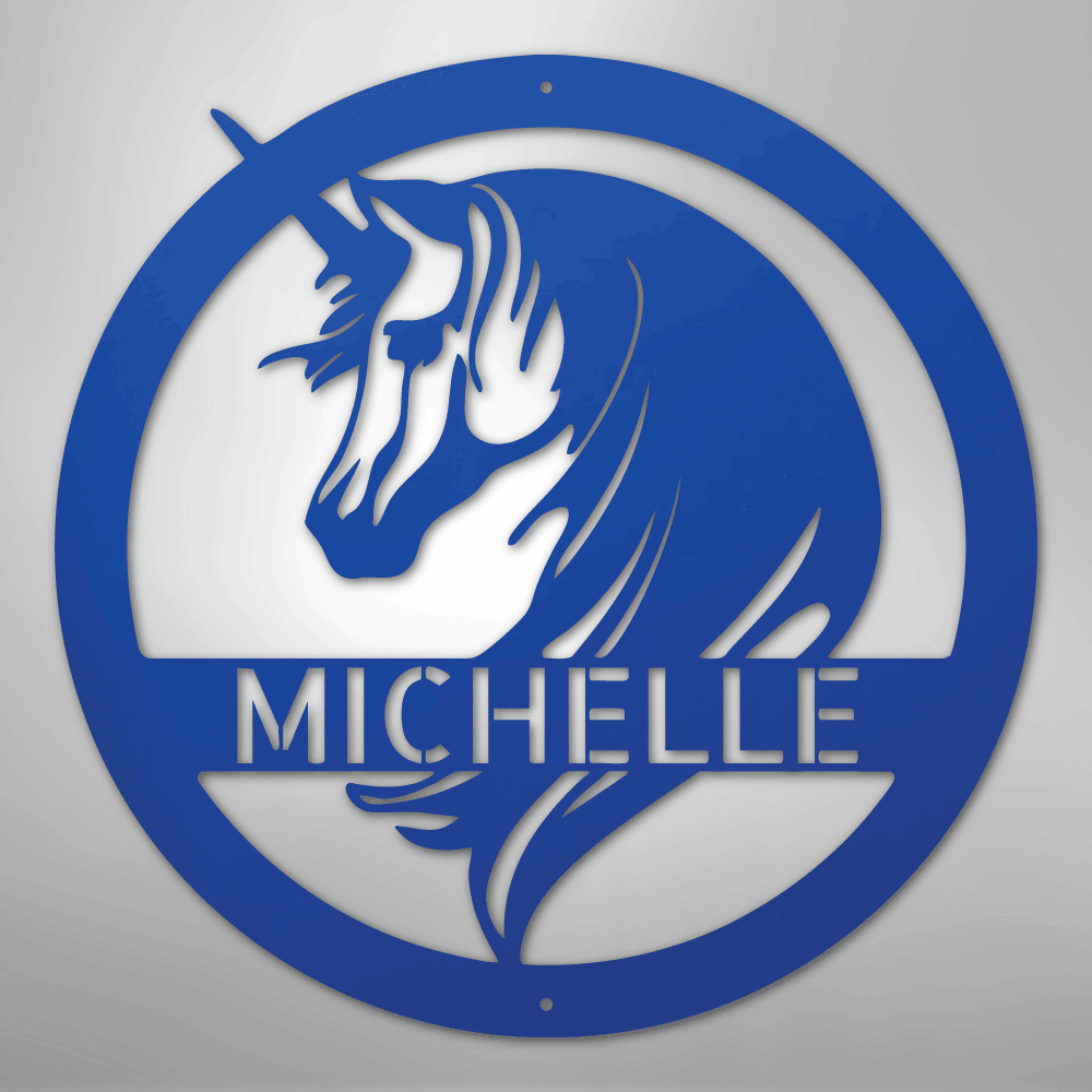 Unicorn Monogram - Steel Sign