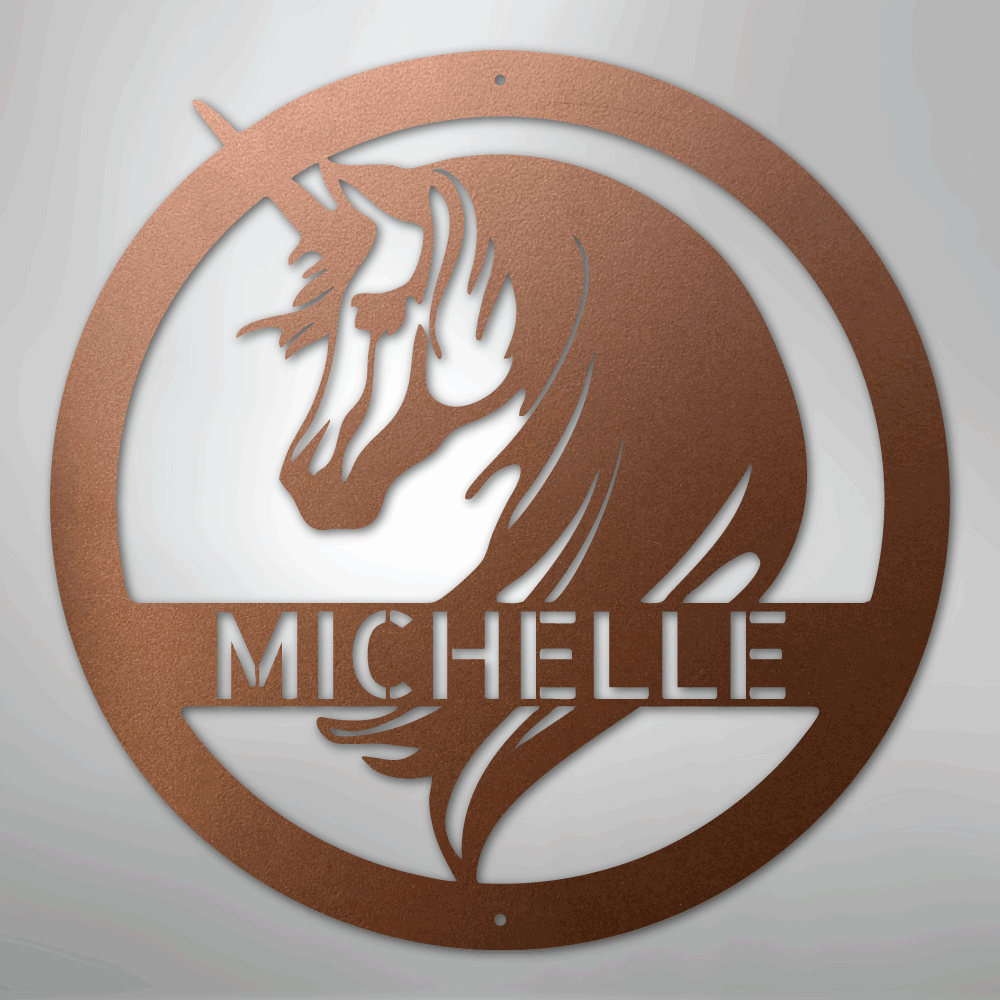 Unicorn Monogram - Steel Sign