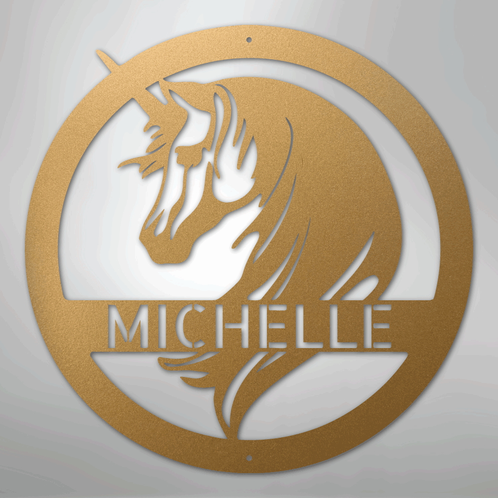 Unicorn Monogram - Steel Sign