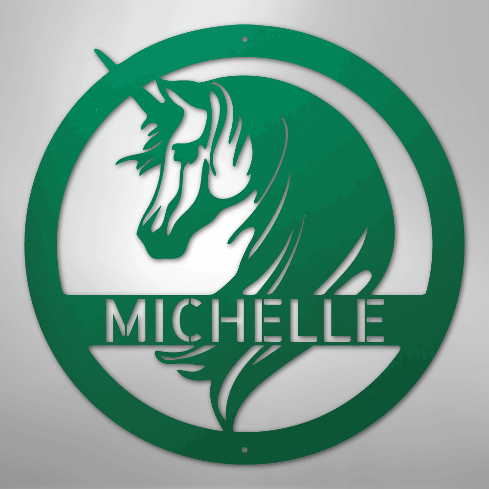 Unicorn Monogram - Steel Sign
