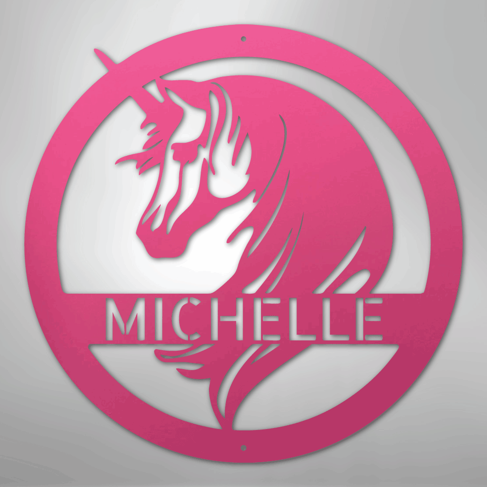 Unicorn Monogram - Steel Sign