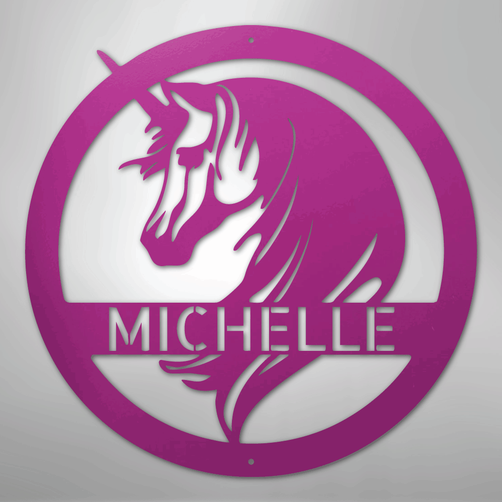 Unicorn Monogram - Steel Sign