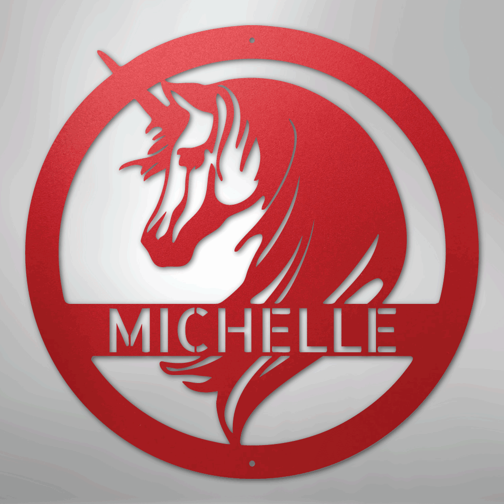 Unicorn Monogram - Steel Sign