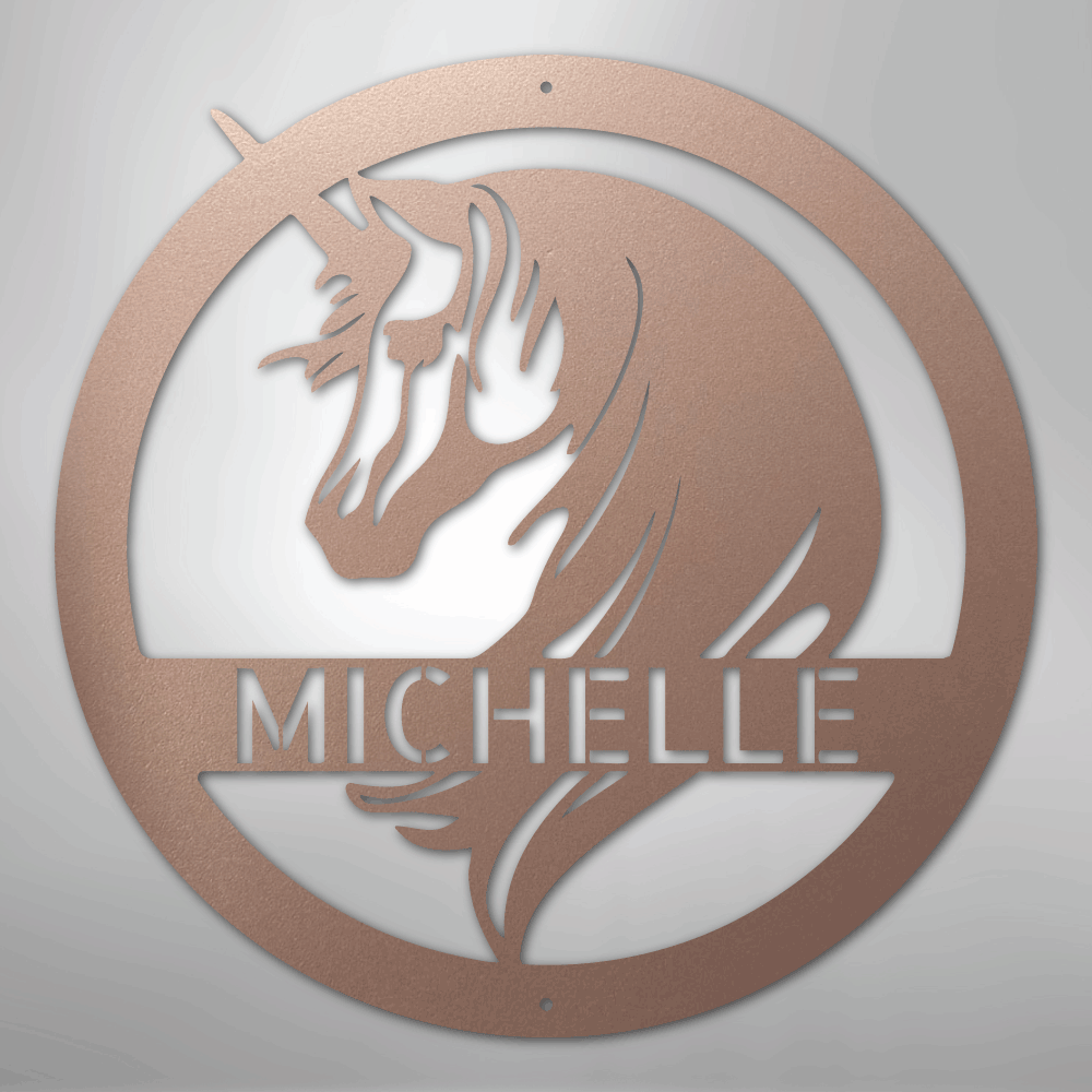 Unicorn Monogram - Steel Sign