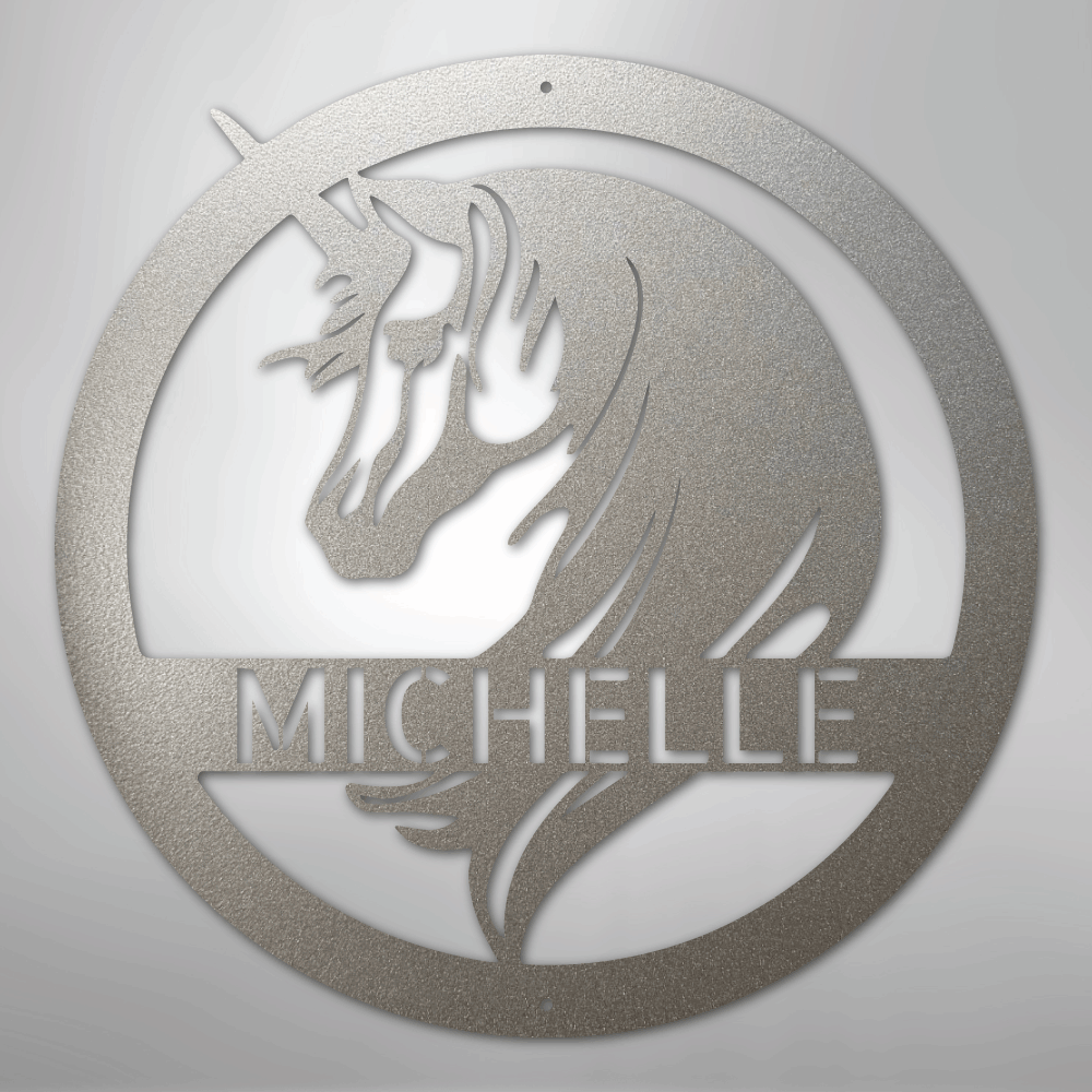 Unicorn Monogram - Steel Sign