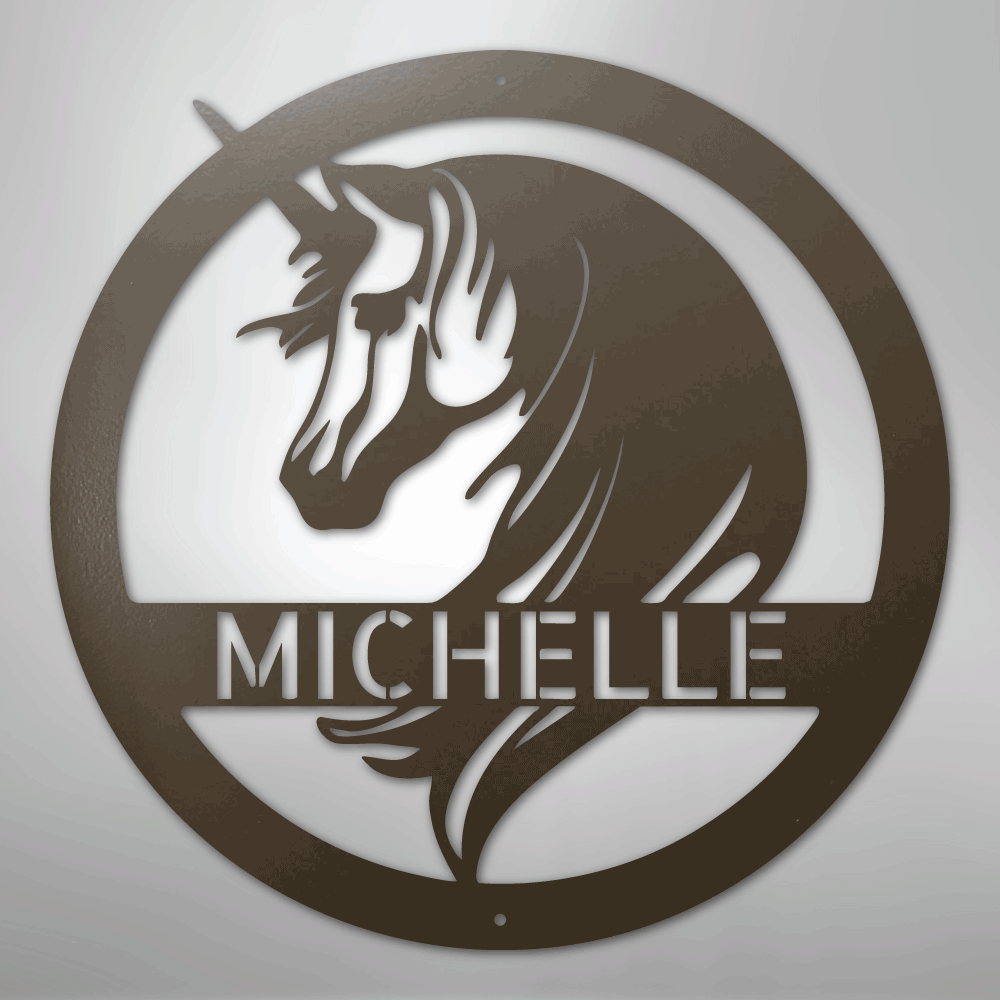 Unicorn Monogram - Steel Sign
