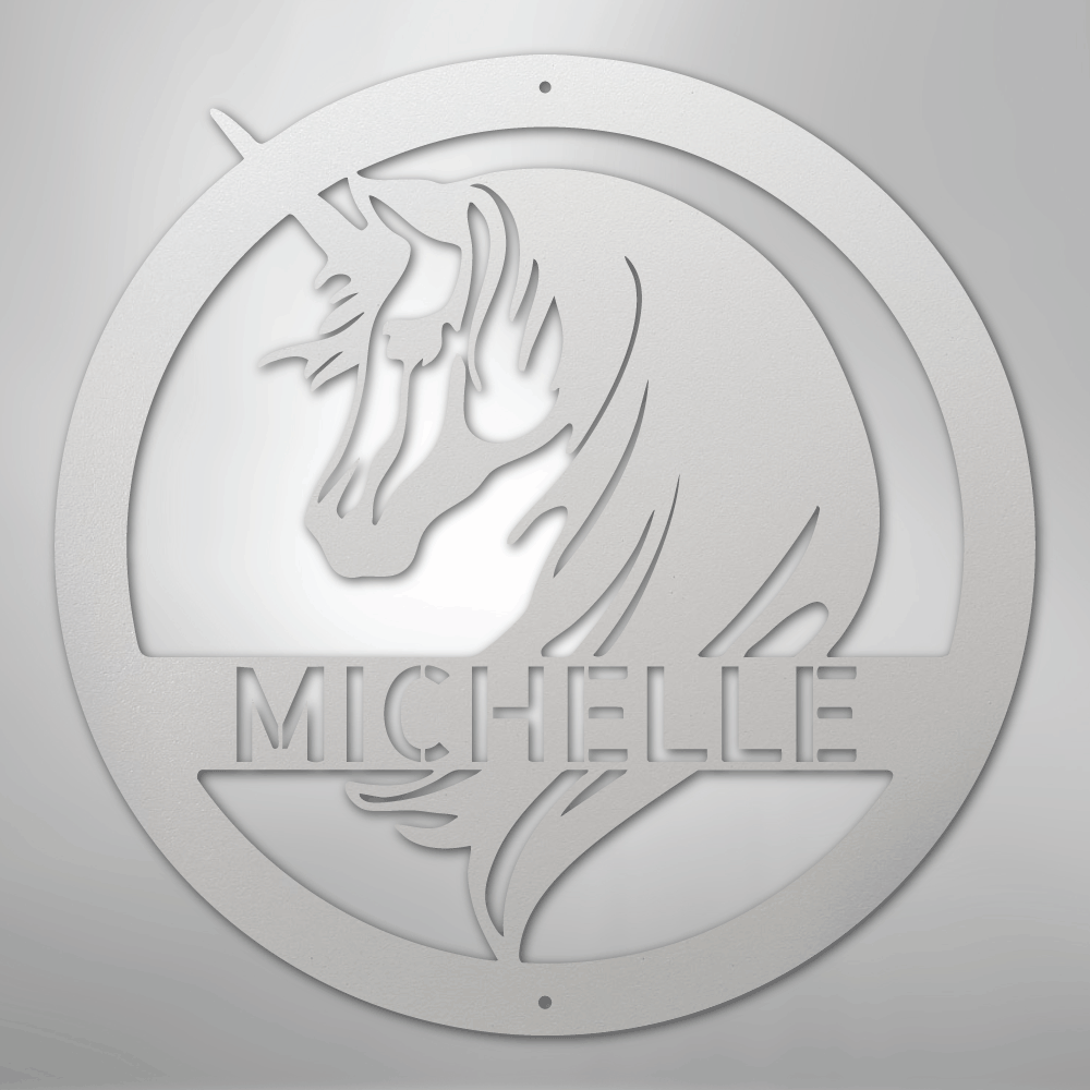 Unicorn Monogram - Steel Sign