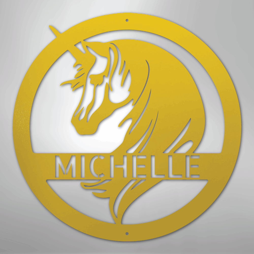 Unicorn Monogram - Steel Sign