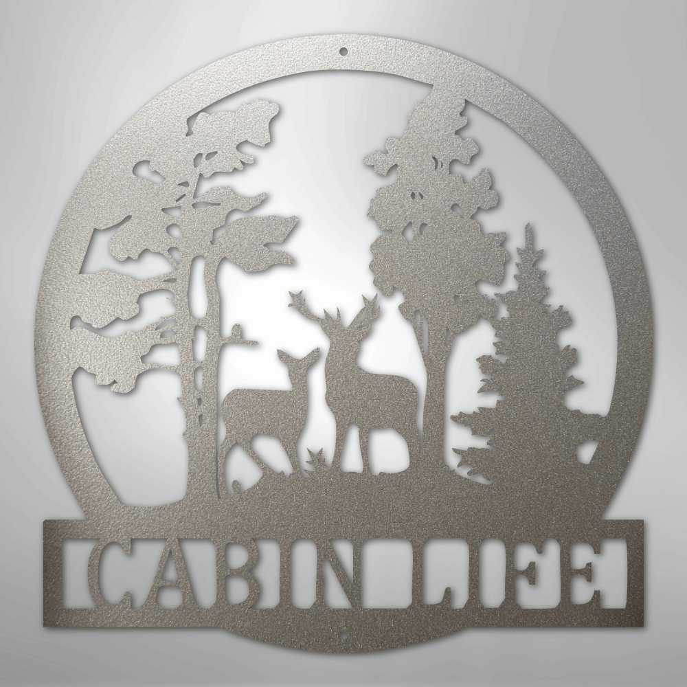 Deer in the Woods - Steel Sign