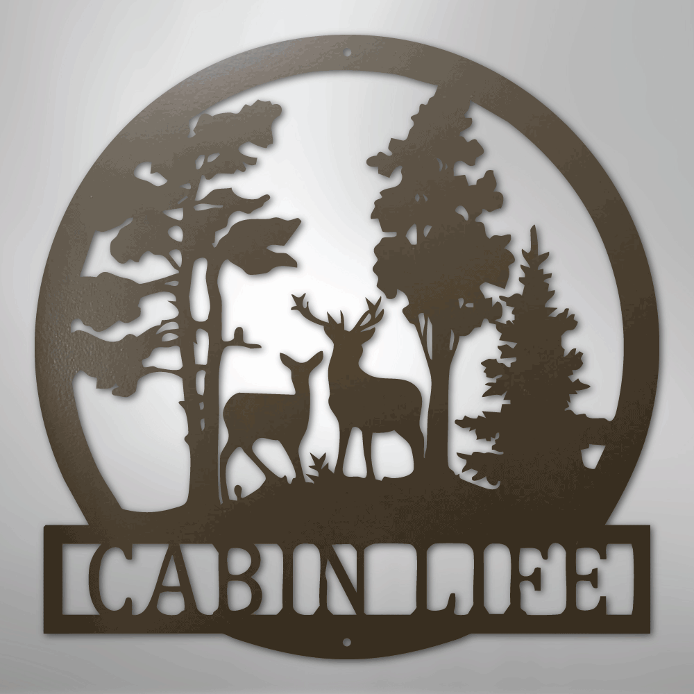 Deer in the Woods - Steel Sign