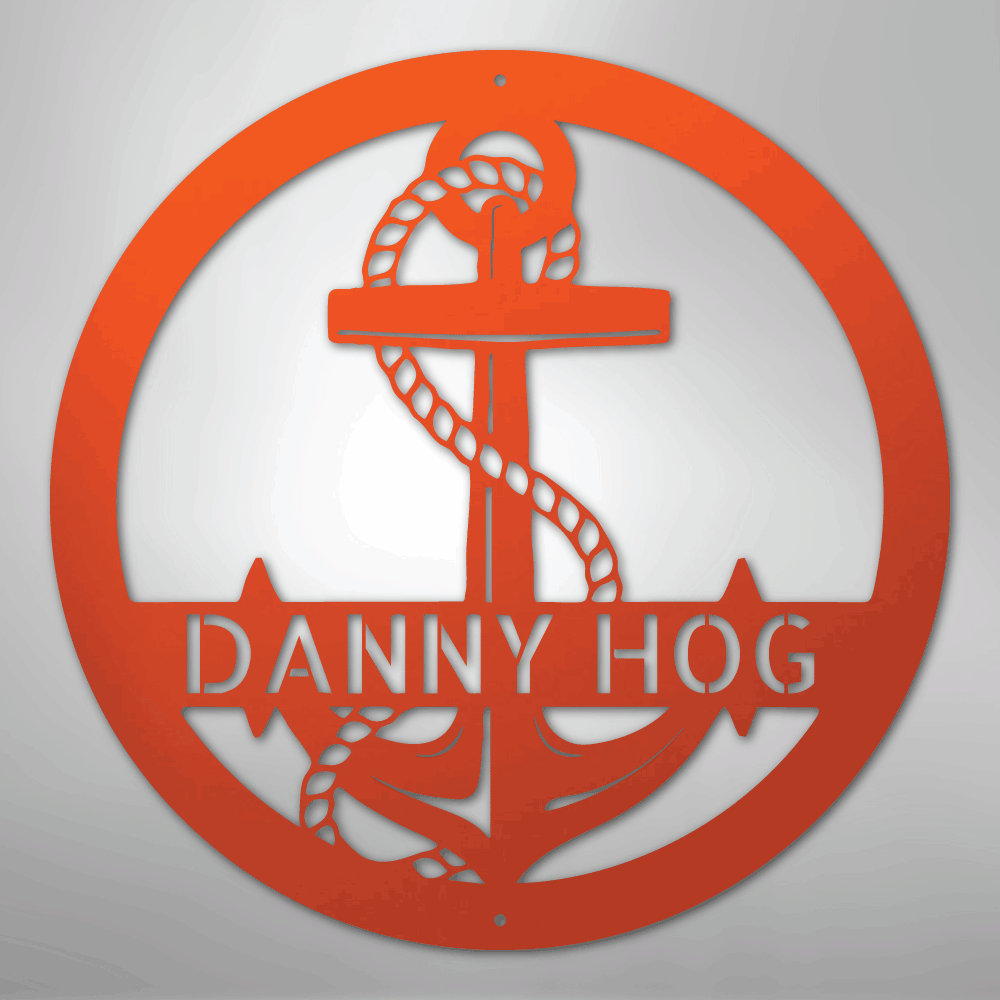 Elaborate Anchor - Steel Sign