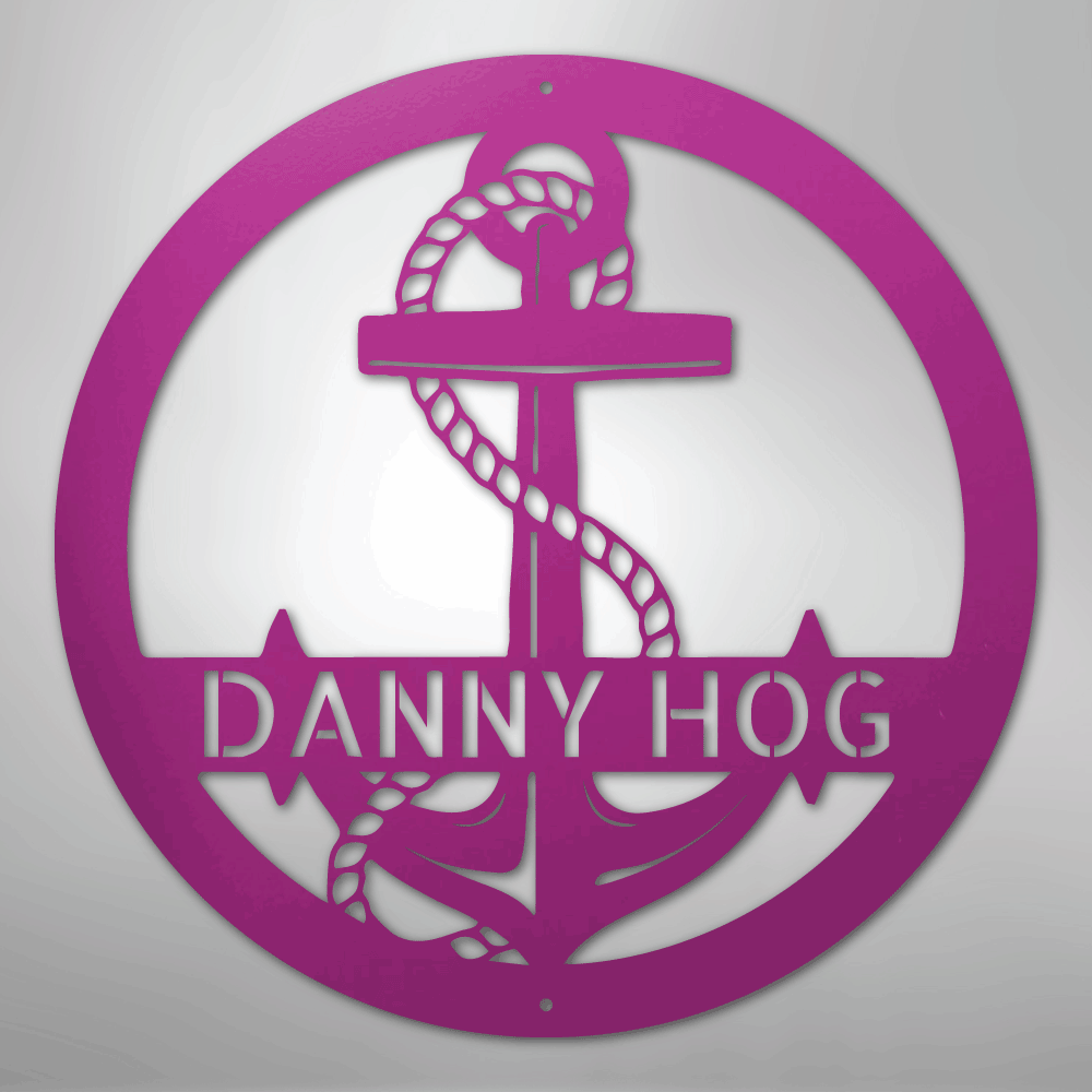 Elaborate Anchor - Steel Sign