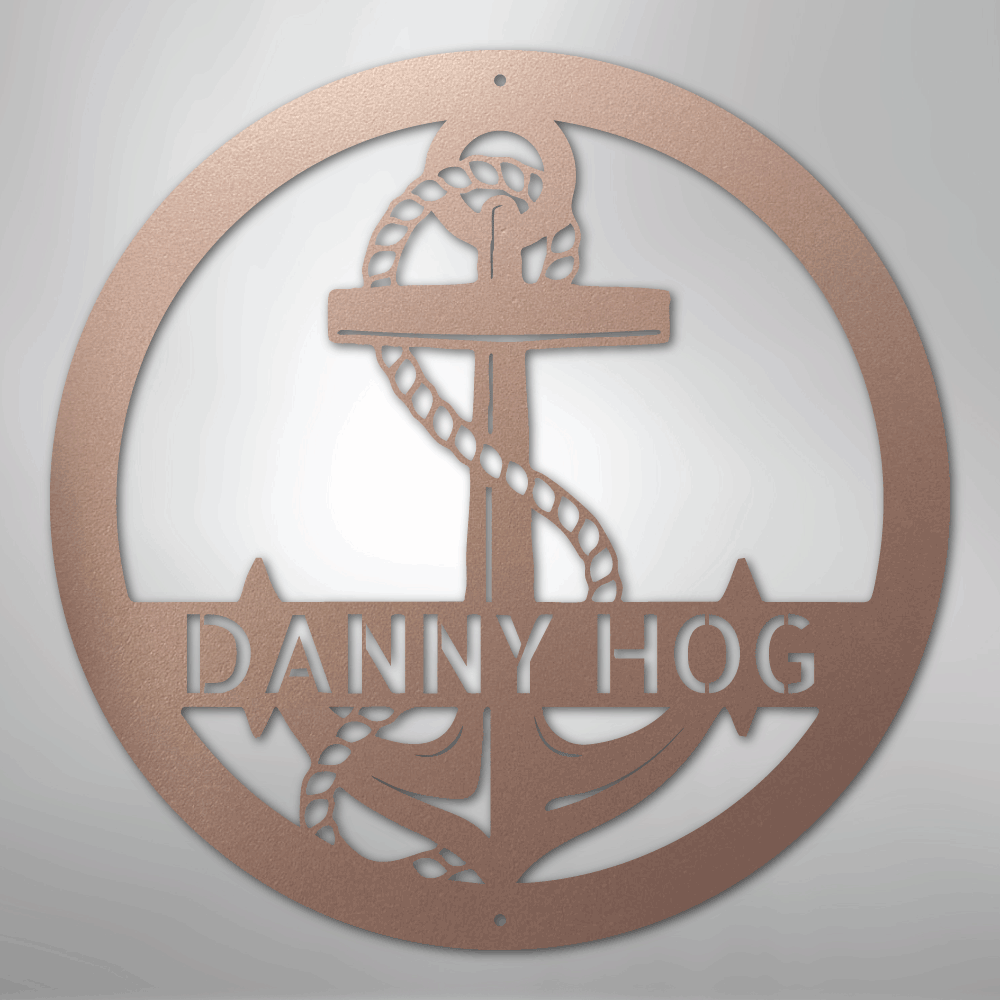 Elaborate Anchor - Steel Sign