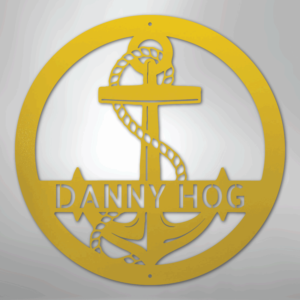 Elaborate Anchor - Steel Sign