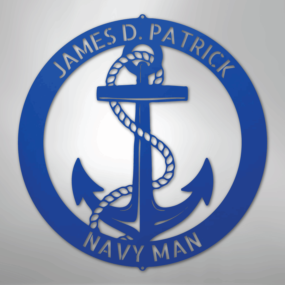 Elaborate Anchor Ring - Steel Sign