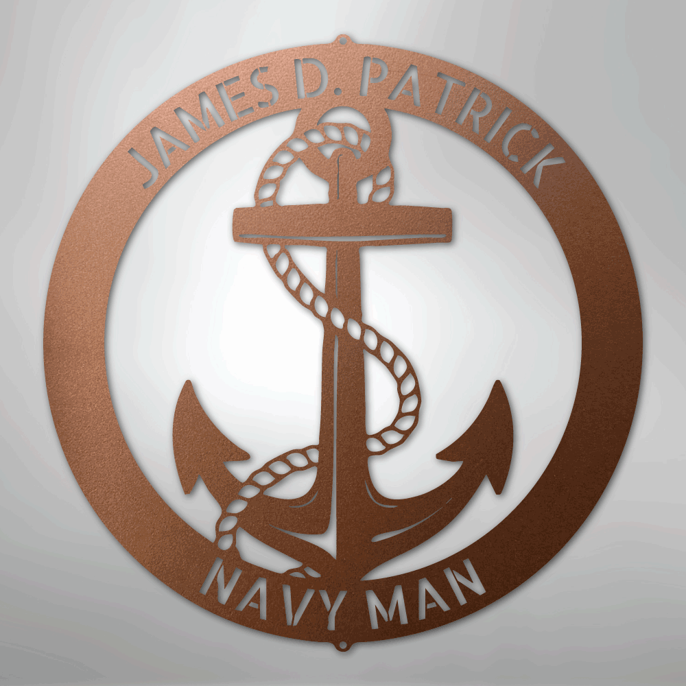 Elaborate Anchor Ring - Steel Sign