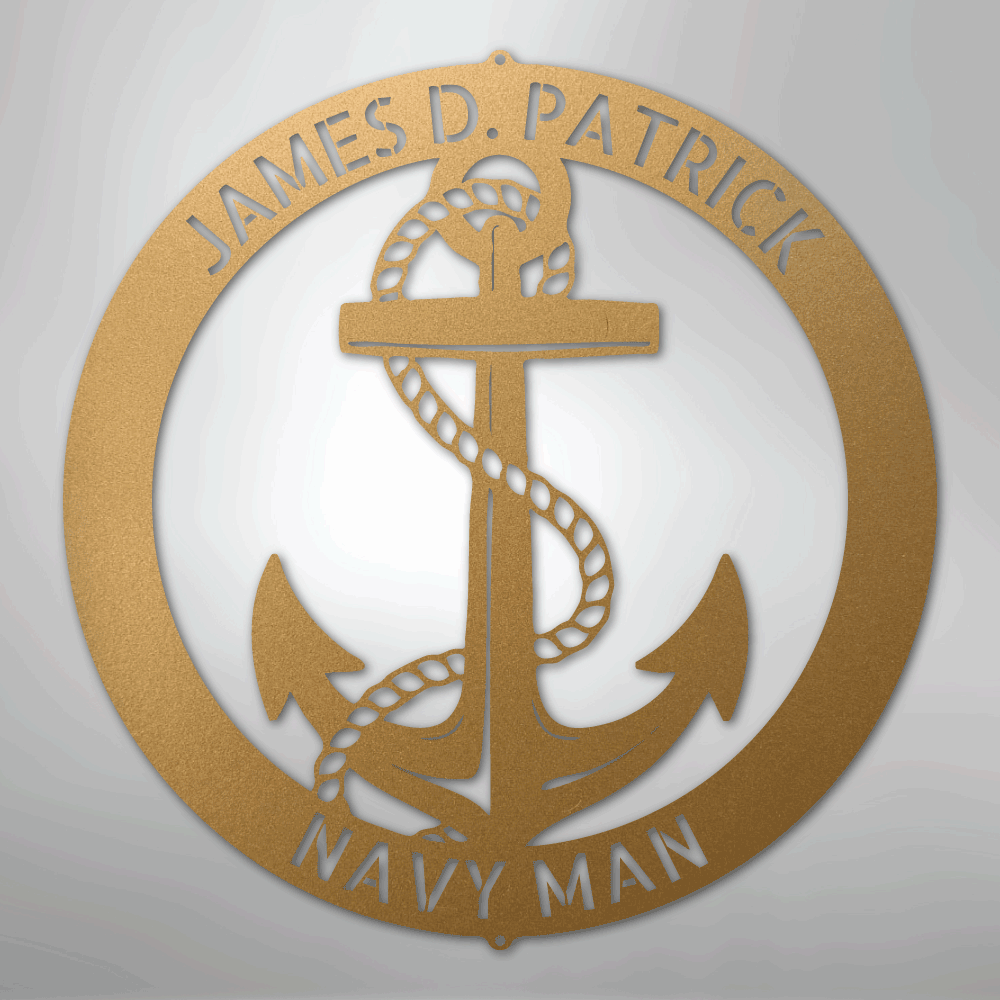 Elaborate Anchor Ring - Steel Sign