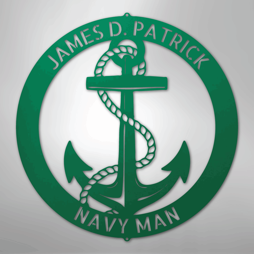 Elaborate Anchor Ring - Steel Sign