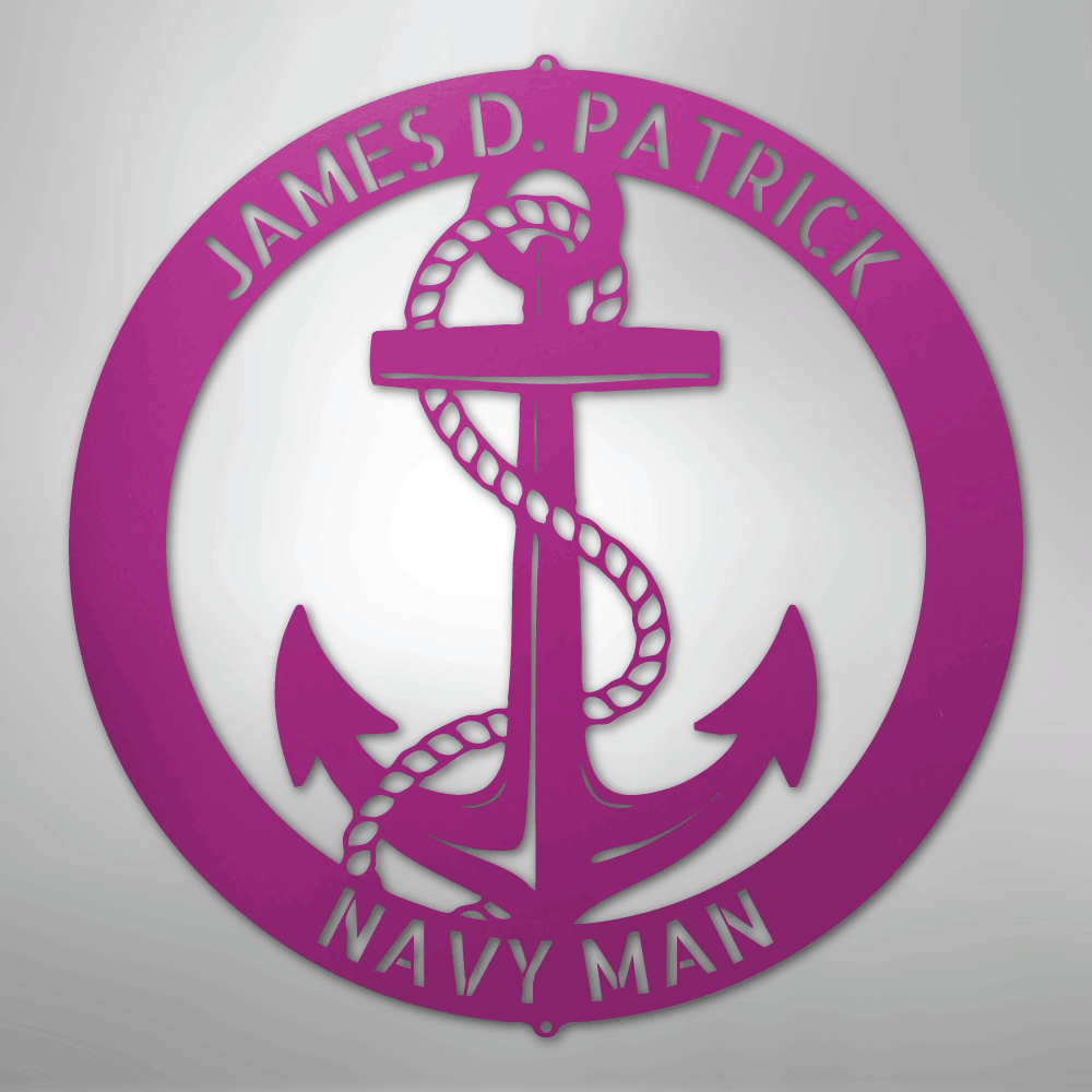 Elaborate Anchor Ring - Steel Sign
