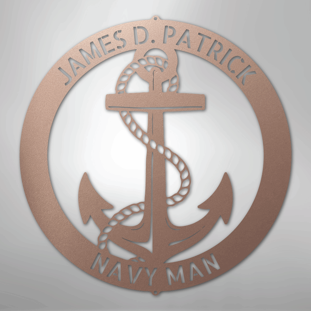 Elaborate Anchor Ring - Steel Sign