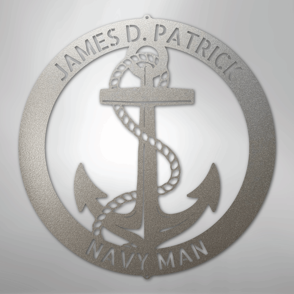 Elaborate Anchor Ring - Steel Sign