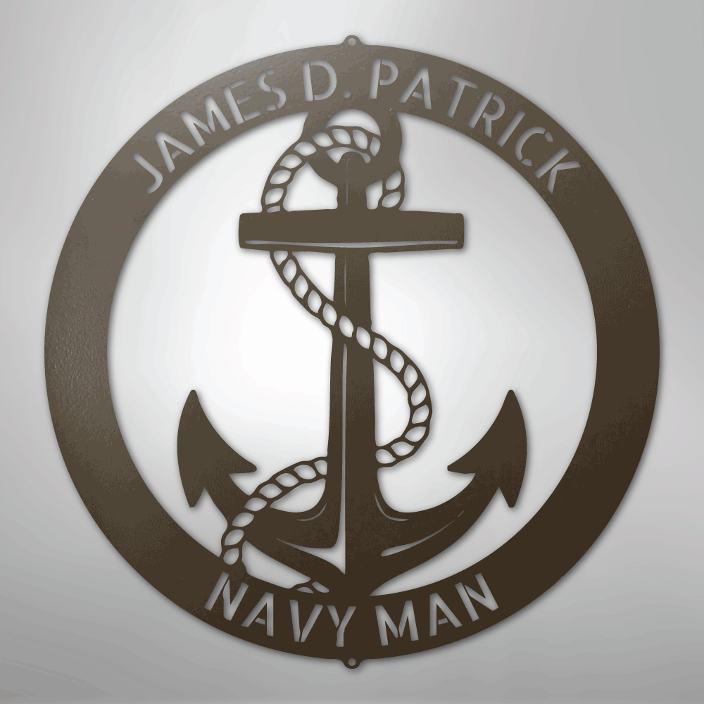 Elaborate Anchor Ring - Steel Sign