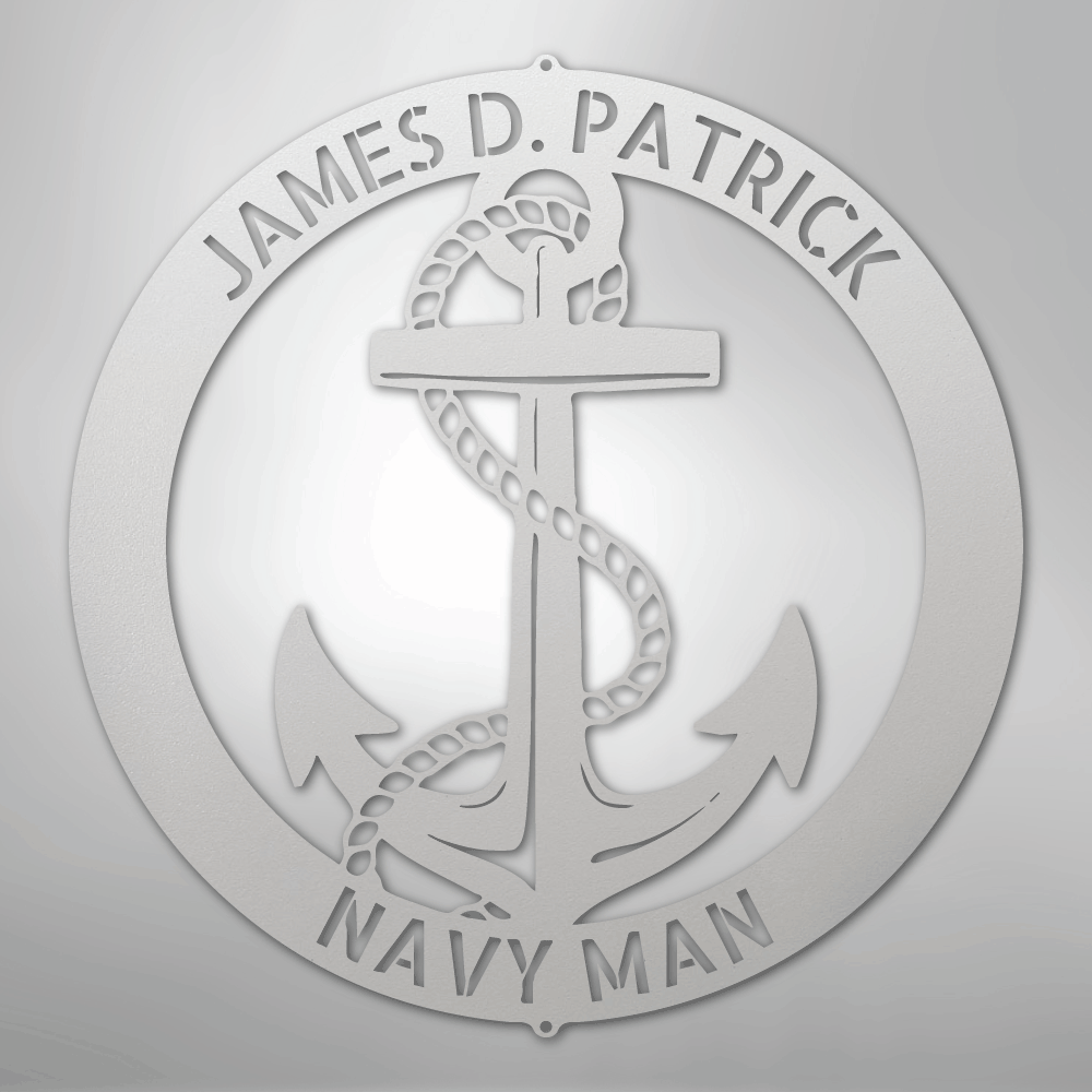 Elaborate Anchor Ring - Steel Sign