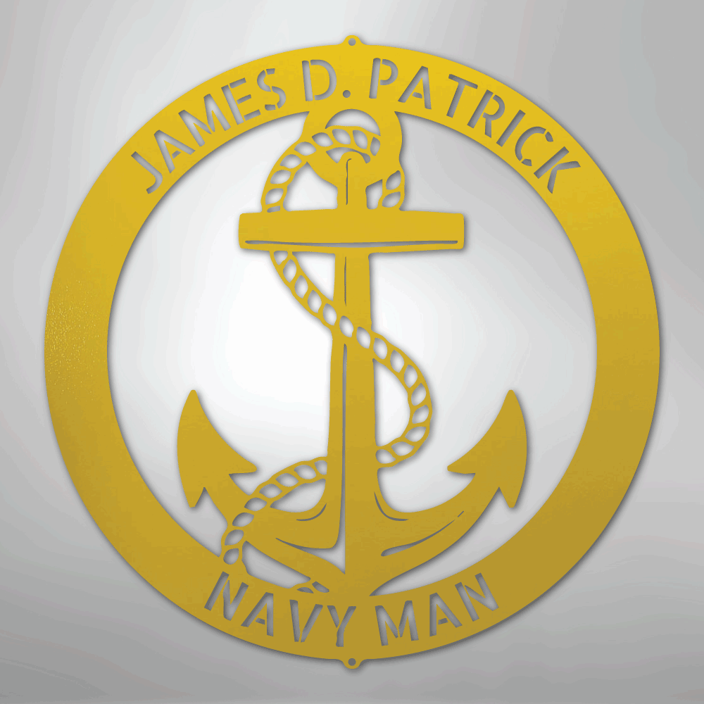 Elaborate Anchor Ring - Steel Sign