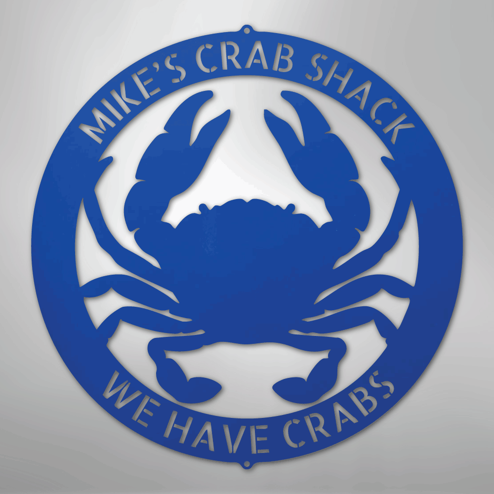 Crab Ring Monogram - Steel Sign